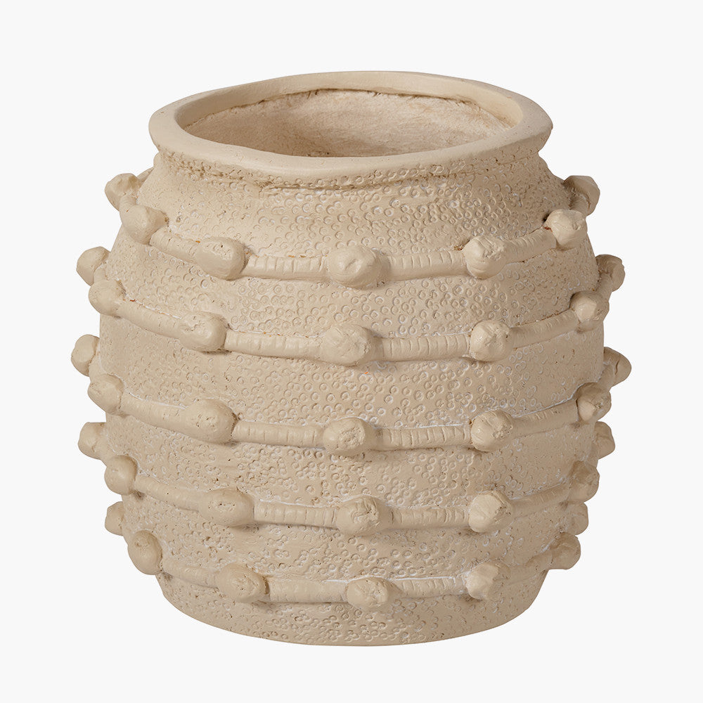 Cream Bobble Fibrestone Decorative Planter | Small 29cm