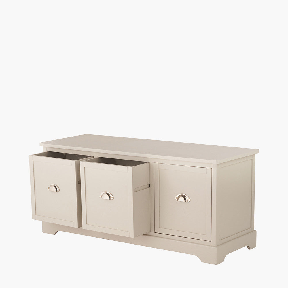 Croft Linen Pine Wood 3 Drawer Unit