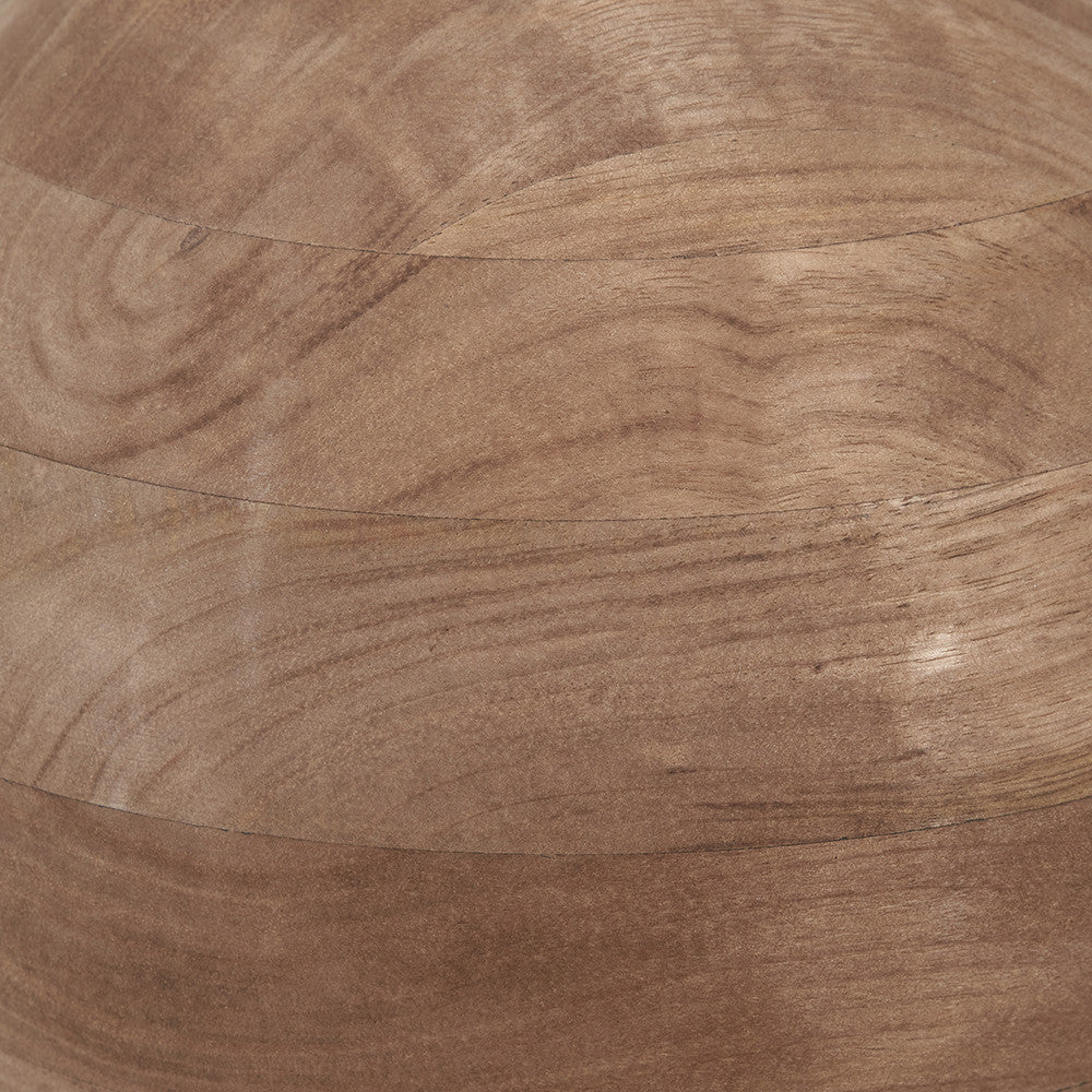 Ziva Antique Brown Round Wood Table Lamp Base