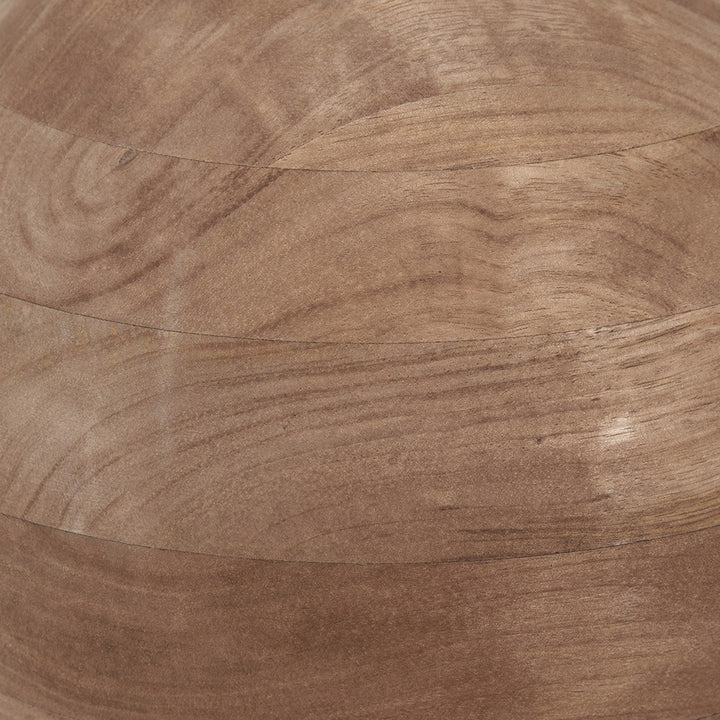 Ziva Antique Brown Round Wood Table Lamp Base