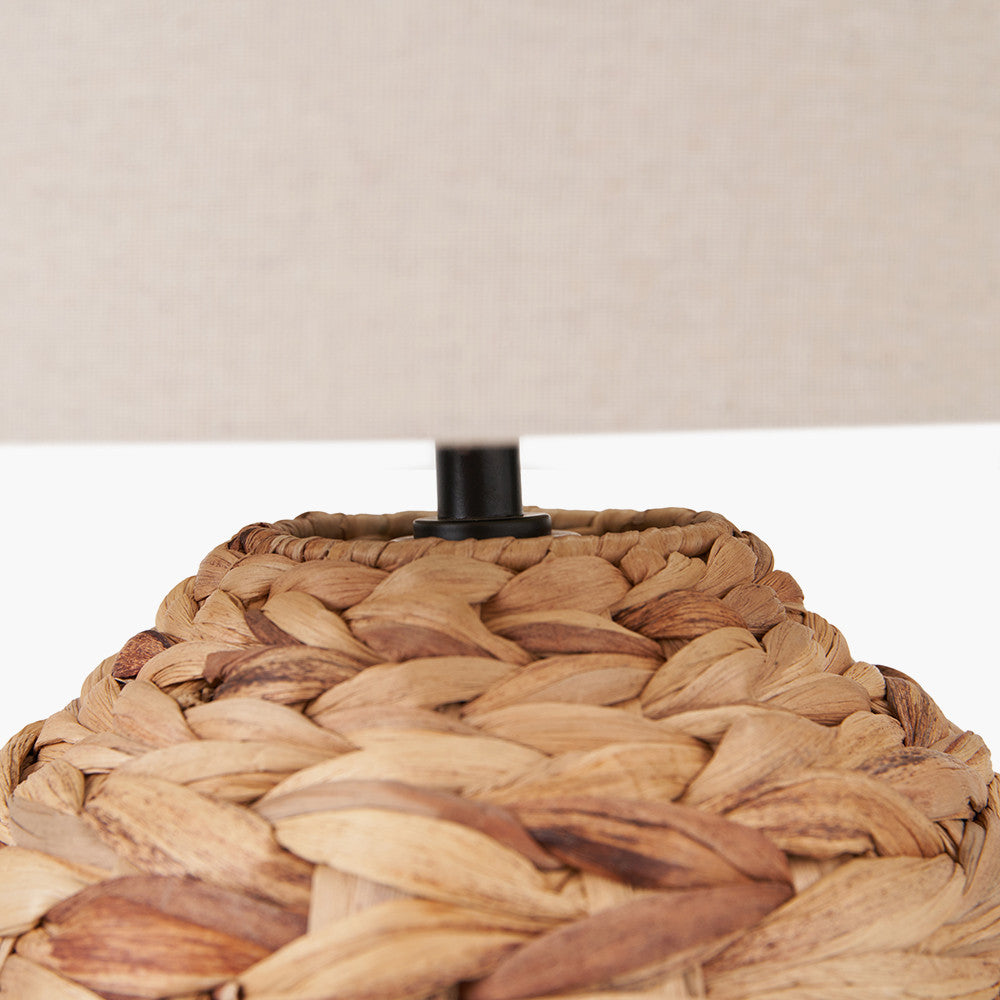 Natural Plaited Water Hyacinth Table Lamp