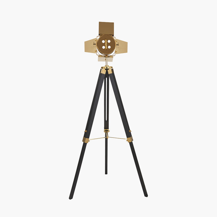 Hereford Gold and Black Tripod Floor Lamp