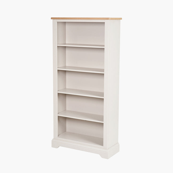 Fairford Parchment White Pine and Oak Wood 5 Shelf Unit