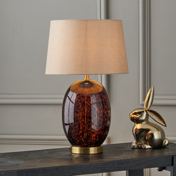 Lucien Tortoiseshell Glass Tall Table Lamp