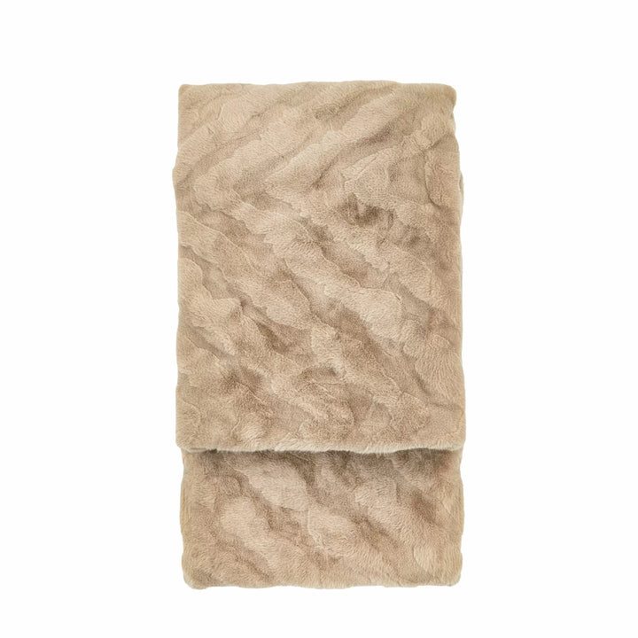 Chevron Rabbit Fur Throw Mink