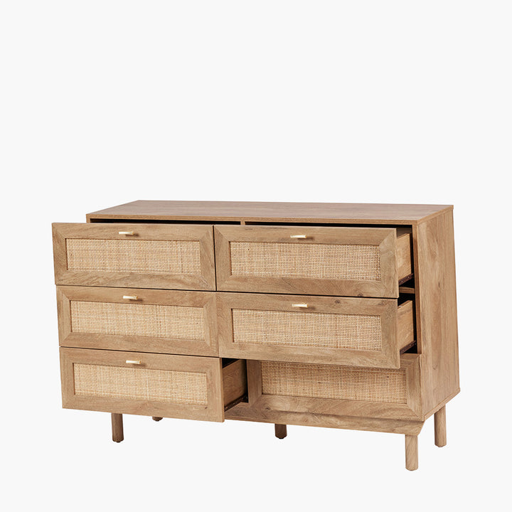 Henrik Natural Rattan 6 Drawer Unit