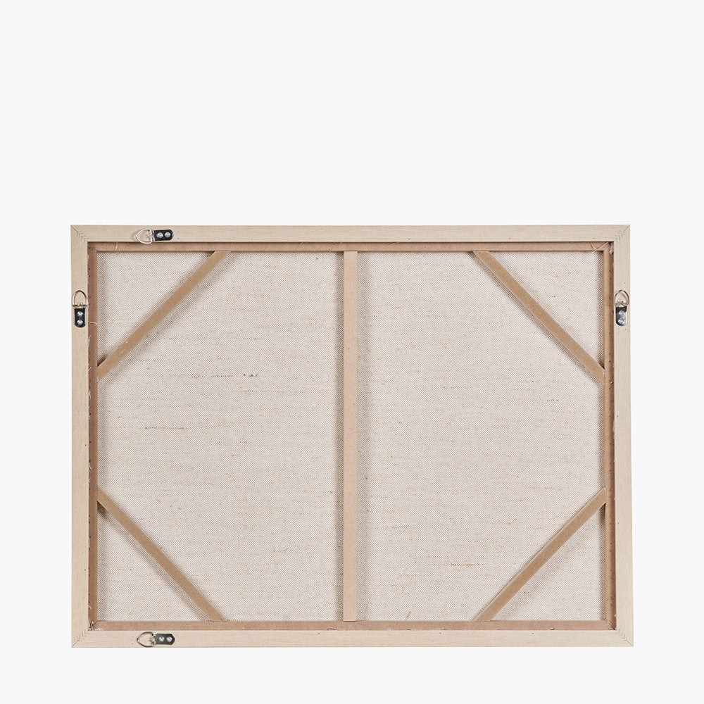 White and Natural Textured Canvas with Natural Frame