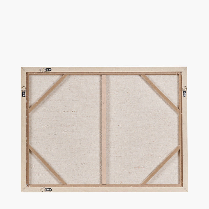 White and Natural Textured Canvas with Natural Frame