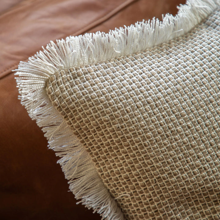 Saffron Neutral Woven Cushion