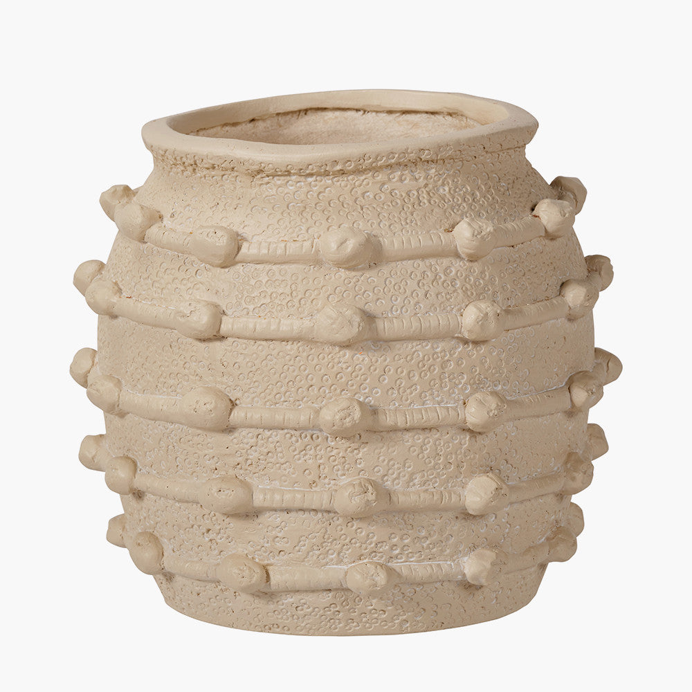 Cream Bobble Fibrestone Decorative Planter | Small 29cm