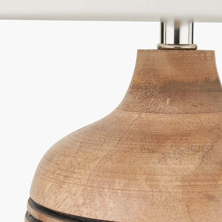 Natural Mango Wood Grooved Table Lamp