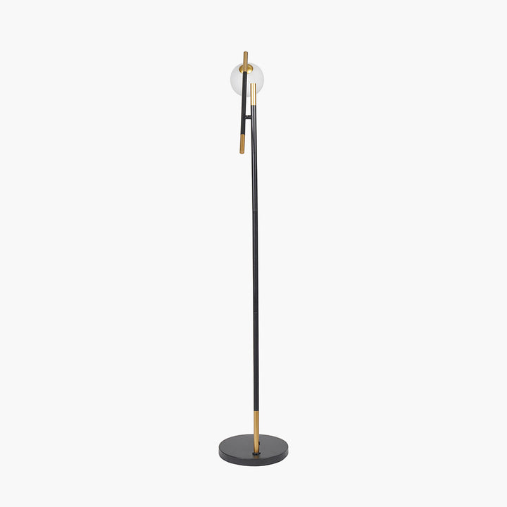 Wanda White Orb and Black Metal Floor Lamp