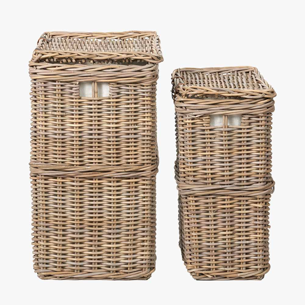 S/2 Grey Kubu Rectangular Linen Baskets