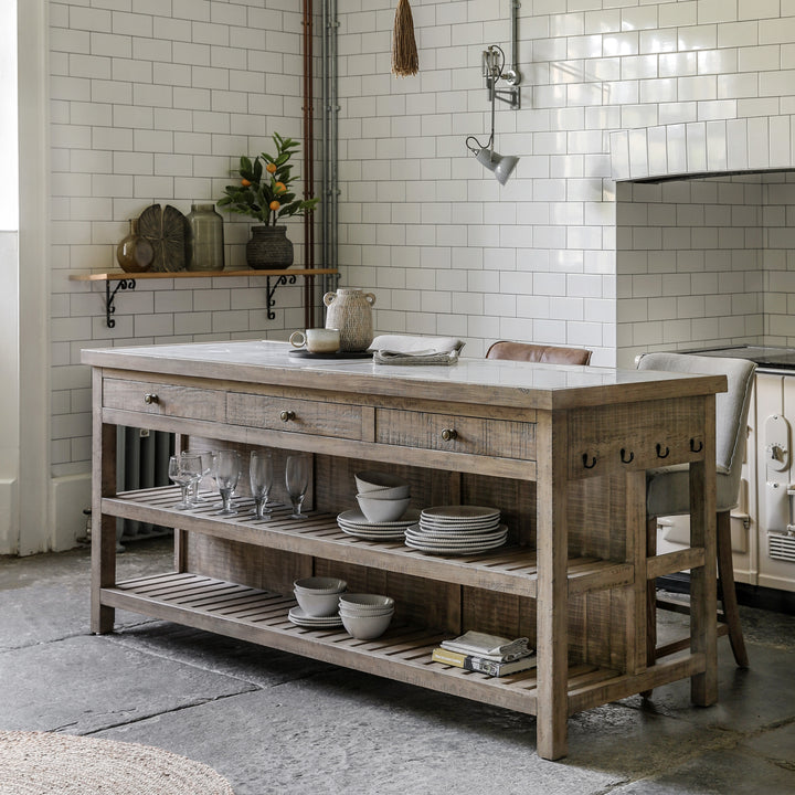 Saint Lucia Marble Kitchen Island