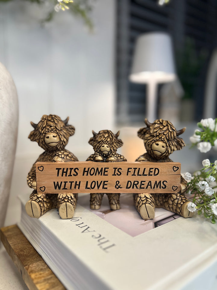 Ewan's Highland Cow Family and Decorative Plaque