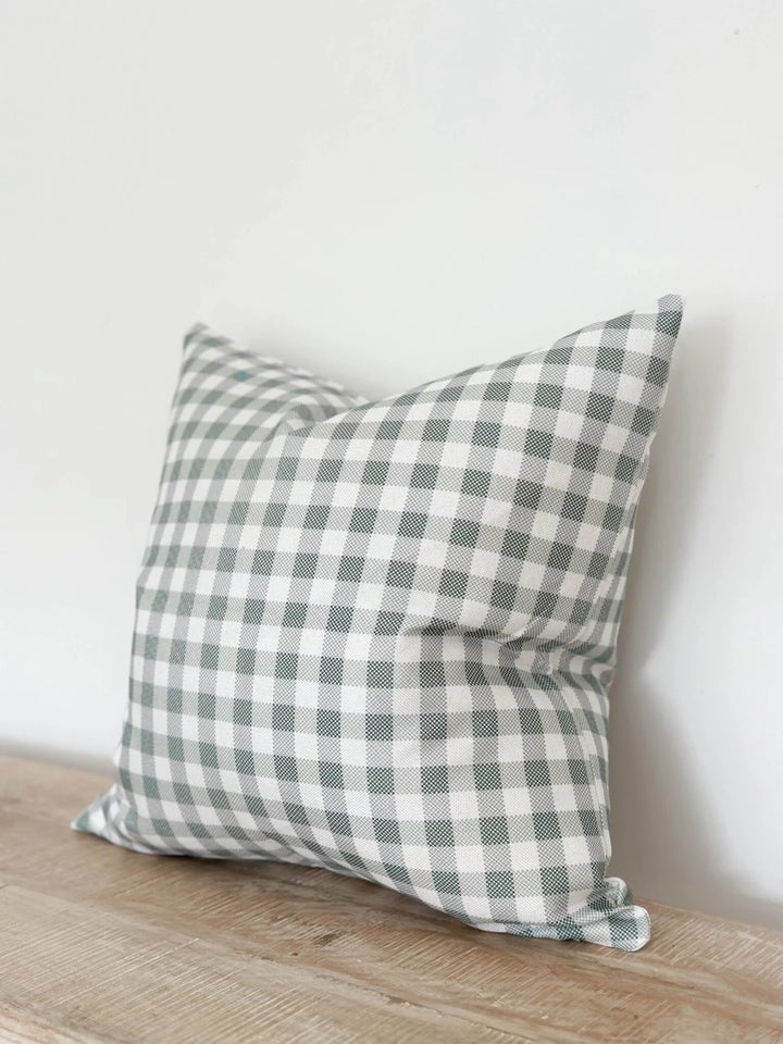 Spring Green Checked Cushion Cover 45cm x 45cm