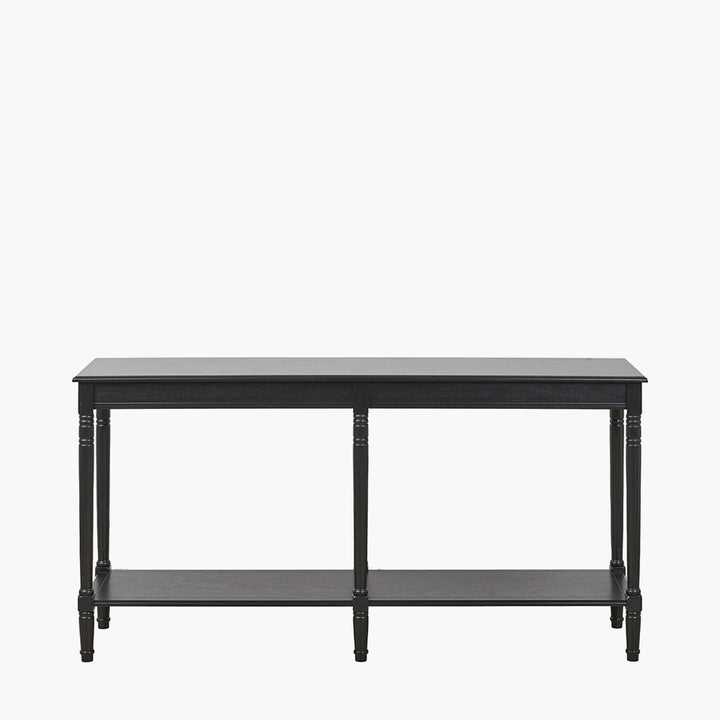 Heritage Black Pine Wood Large Console Table