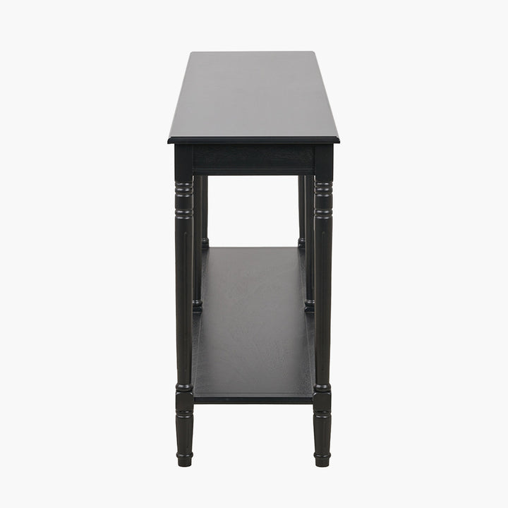 Heritage Black Pine Wood Large Console Table