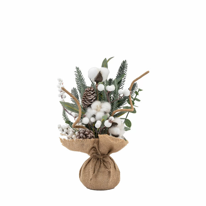 Mixed Pine & Cotton Mini Tree