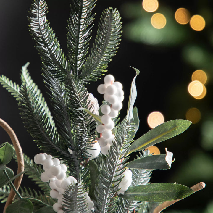 Mixed Pine & Cotton Mini Tree