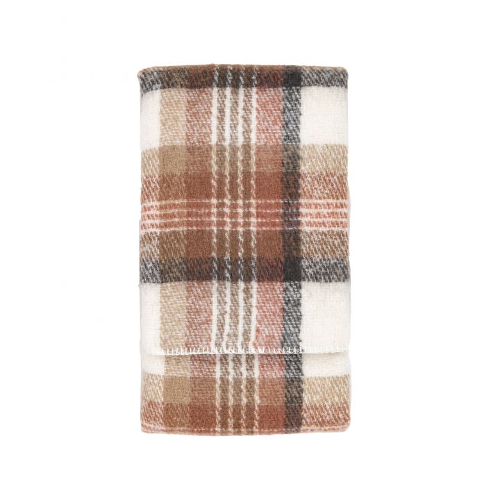 Natural Check Faux Mohair Throw