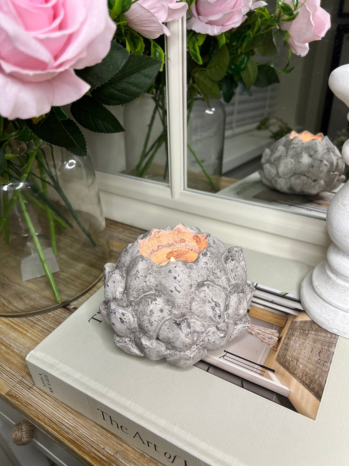 Stone Effect Acorn Tea Light Holder