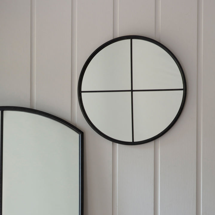 Frida Mirror Black Round Window Mirror