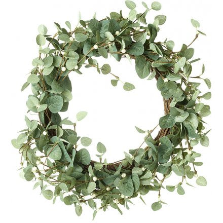 Eucalyptus and Berries Entwined Wreath, 56cm