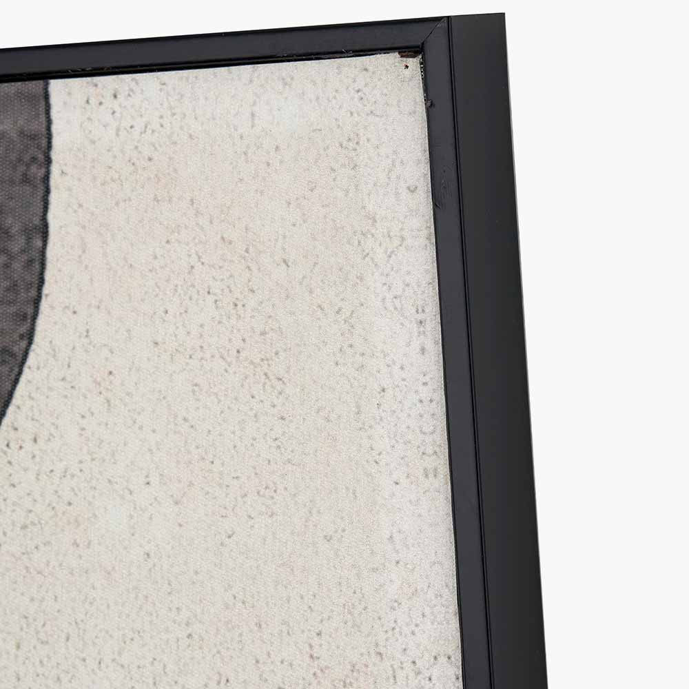 Natural and Black Canvas with Abstract Design and Black Frame 80cm