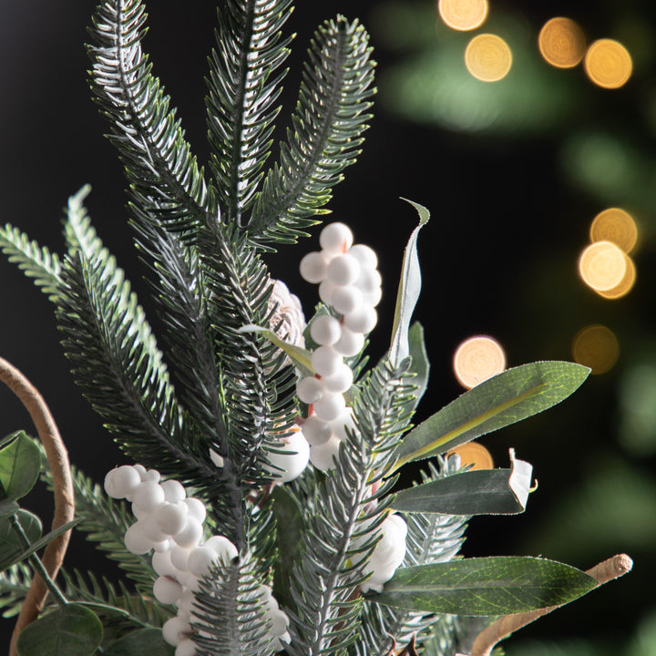 Mixed Pine & Cotton Mini Tree