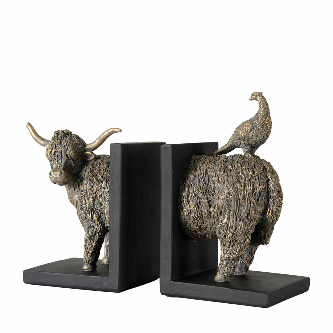 Angus Highland Cow Bookends Set of 2