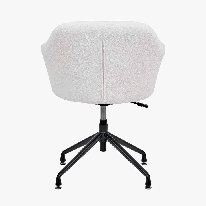 Rosolini Bouclé Fabric and Black Metal Swivel Rise and Fall Chair