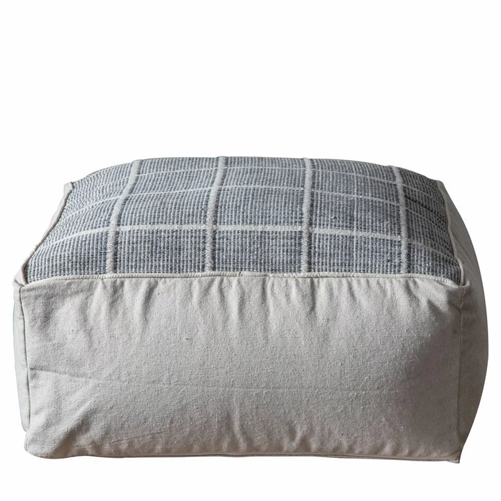 Celine Grid Style Pouffe Grey