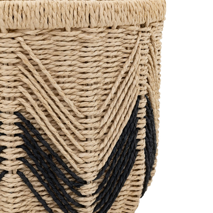 Cameroon Baskets Natural & Black Set of 3