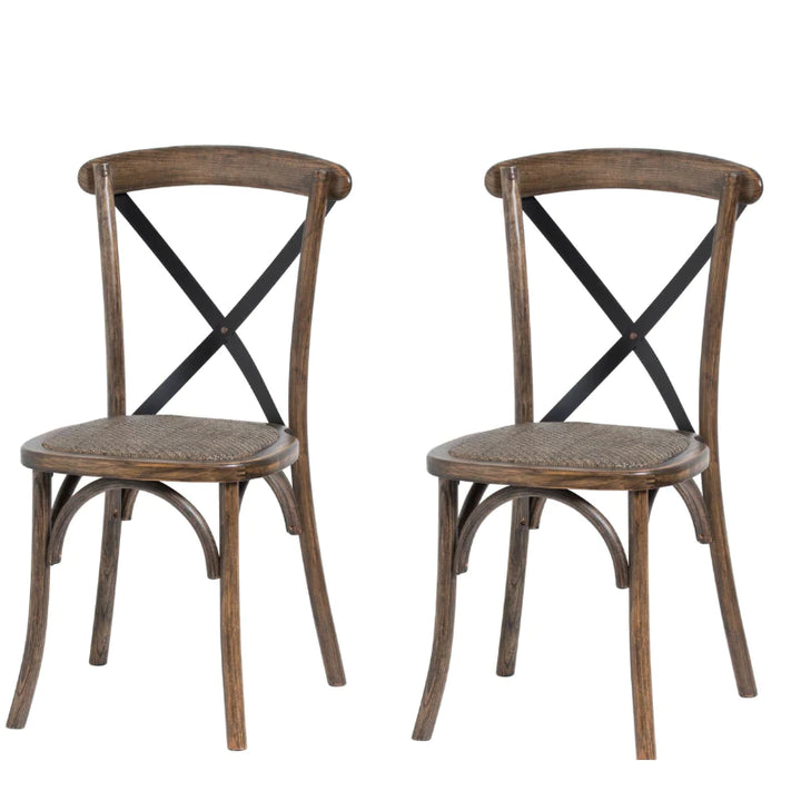 Cross Back Oak Dining Chair | Set Of 6