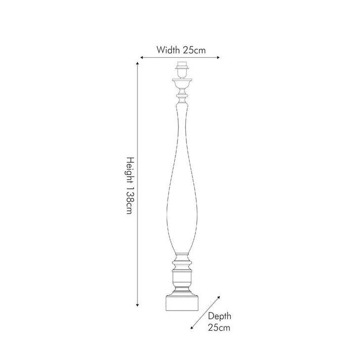 Alia Grey Wash Turned Mango Wood Floor Lamp Base