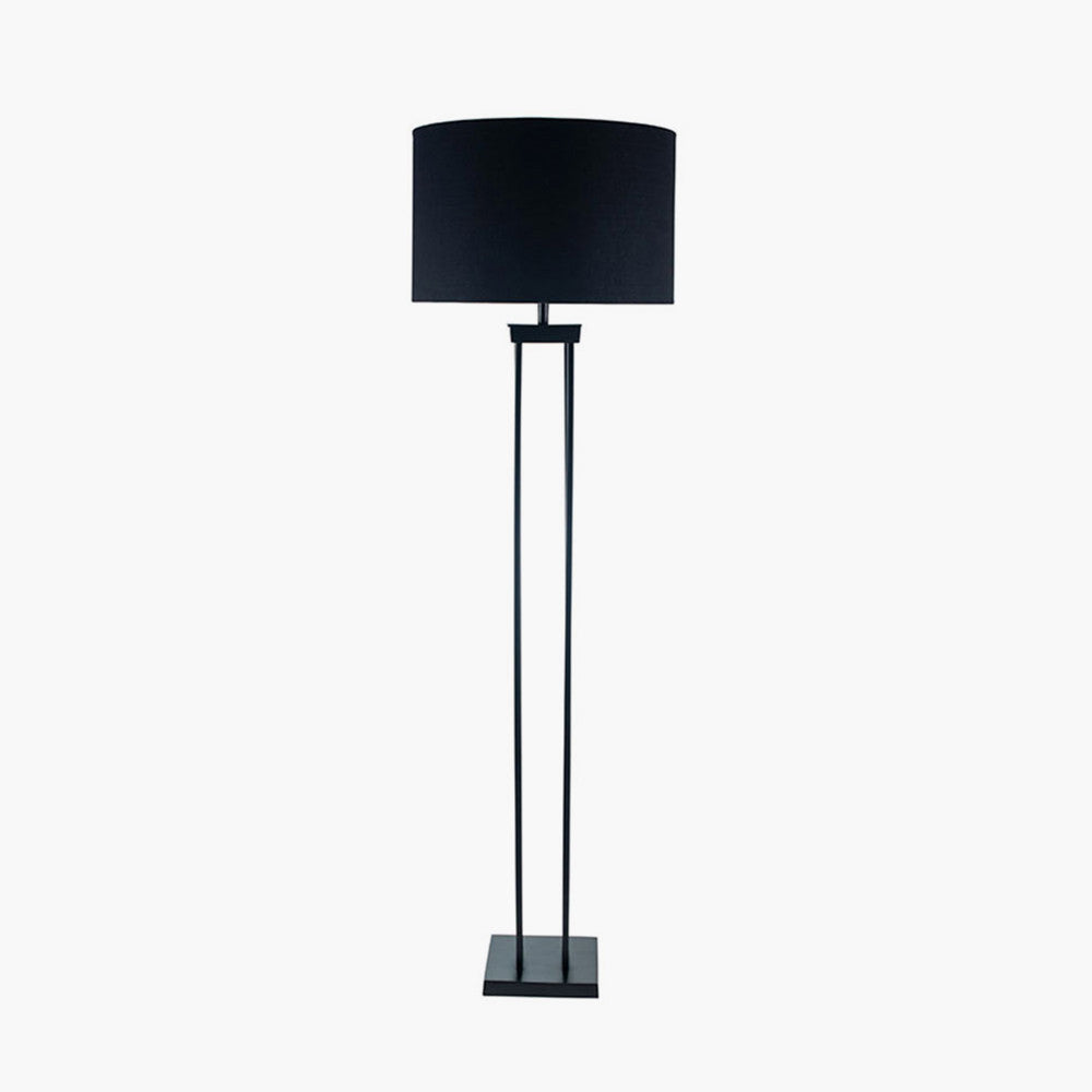 Langston Matt Black Metal Column Floor Lamp Base