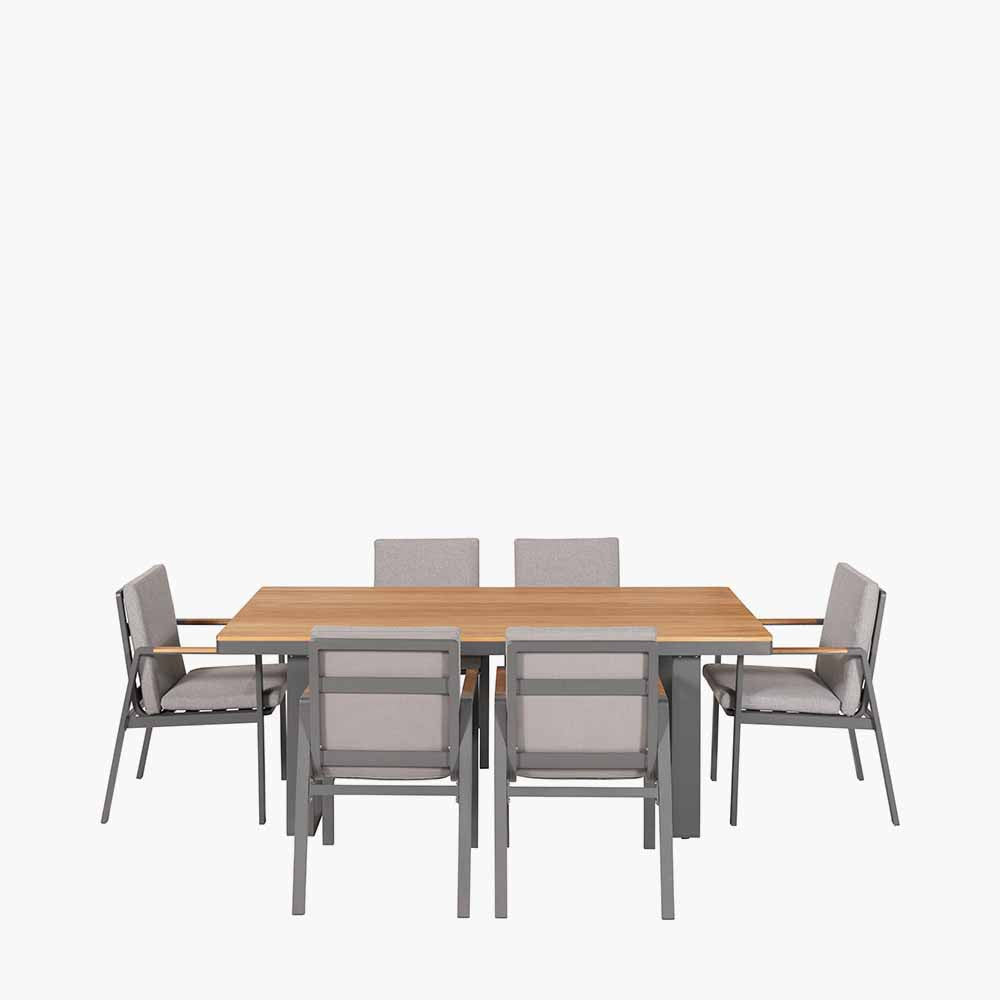 Stockholm Anthracite Outdoor 6 Seater Dining Set