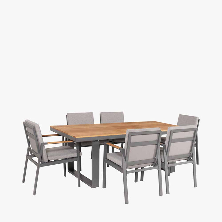 Stockholm Anthracite Outdoor 6 Seater Dining Set