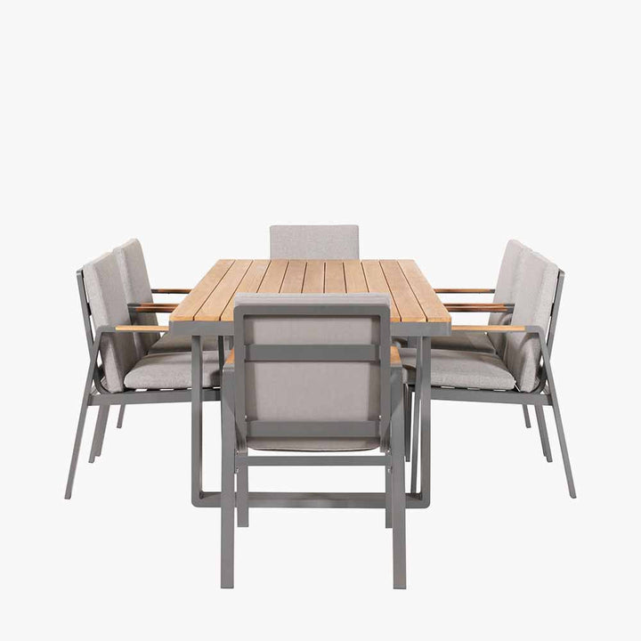 Stockholm Anthracite Outdoor 6 Seater Dining Set