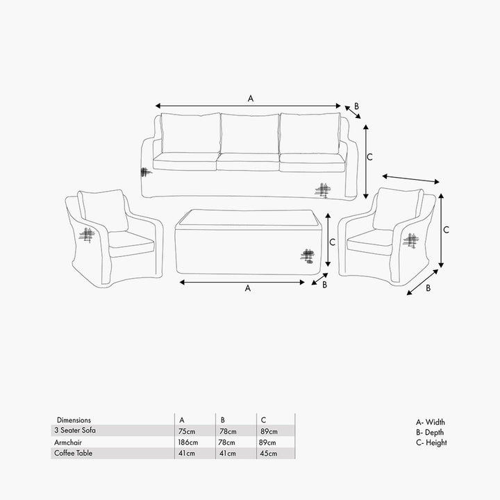 Barakaldo Natural Antique Outdoor Seating Set