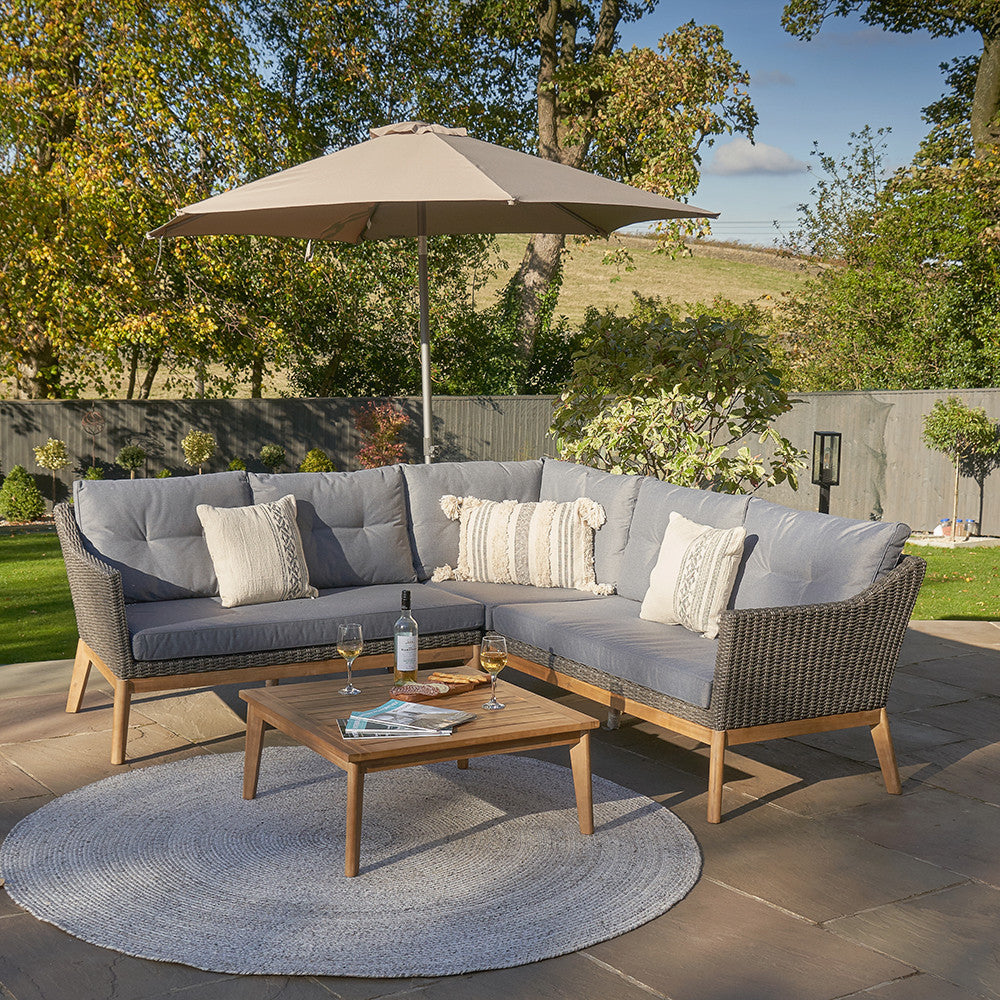 Larissa Kubu Grey Outdoor Corner Seating Set