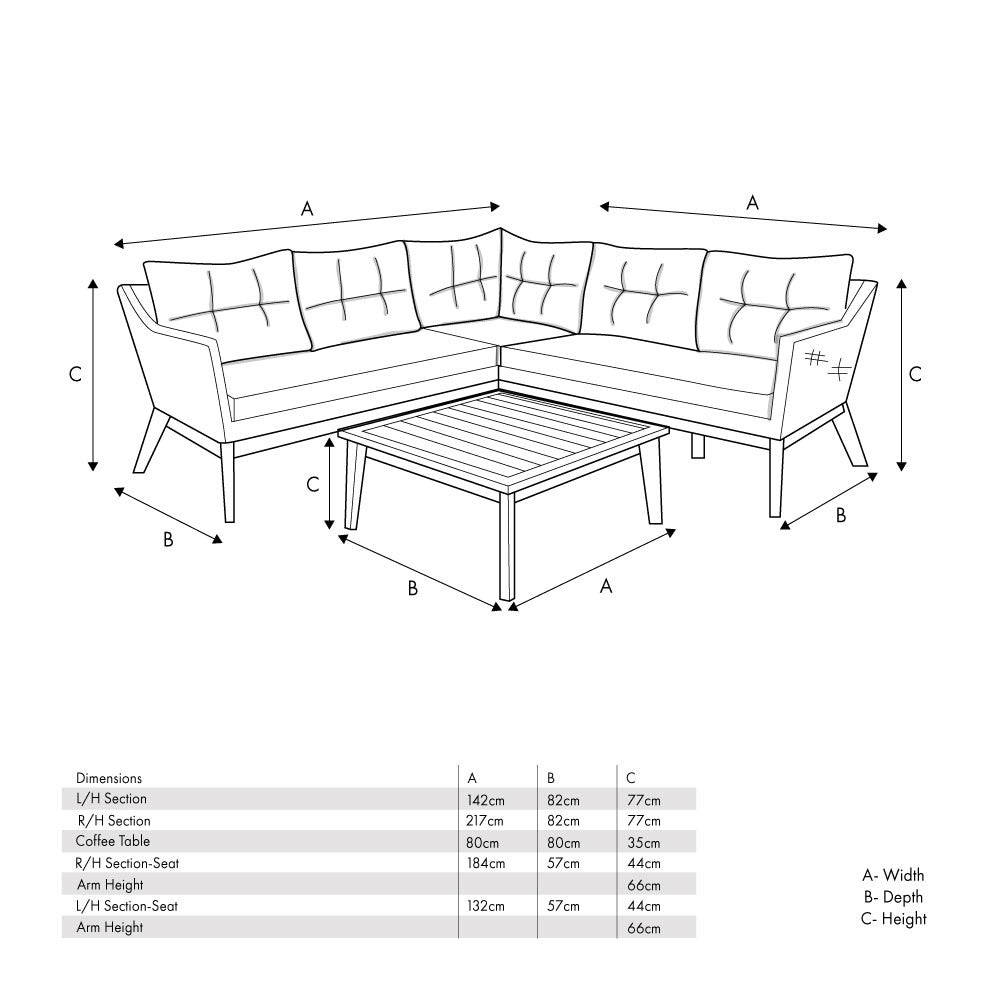 Larissa Kubu Grey Outdoor Corner Seating Set