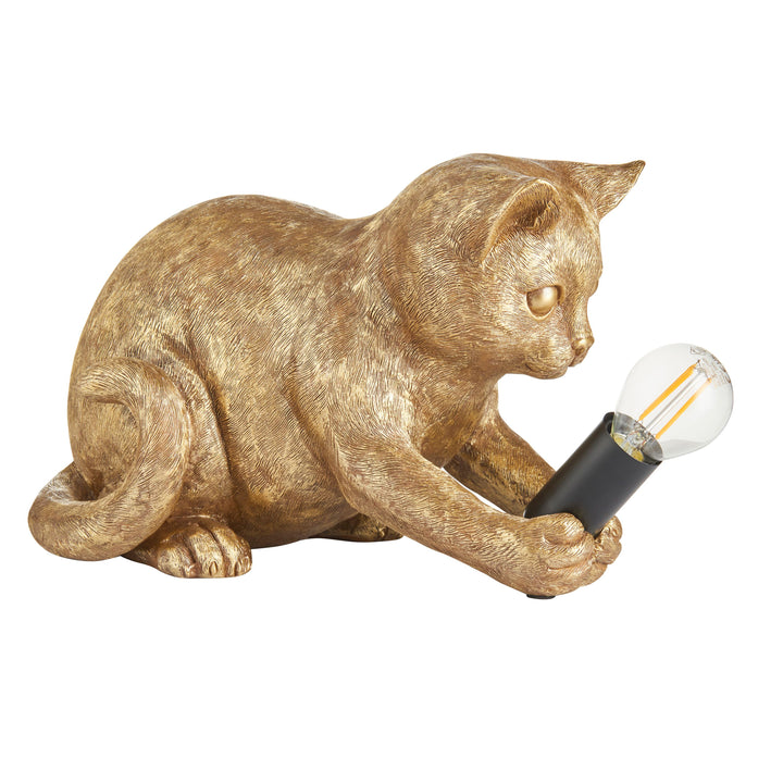 Kitten Table Lamp | Vintage Gold