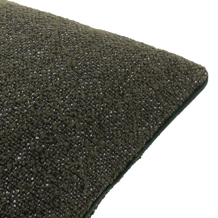 Olive Boucle Natural Cushion Cover