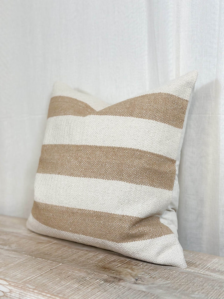 Luxe Cotton 45x45 Cushion Cover Natural & Cream Stripe