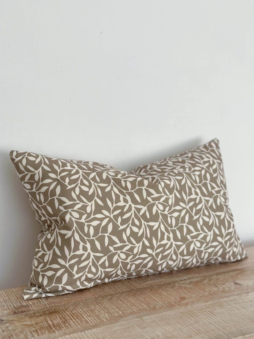 Olive Leaf Print Cotton Cushion Cover  50x30
