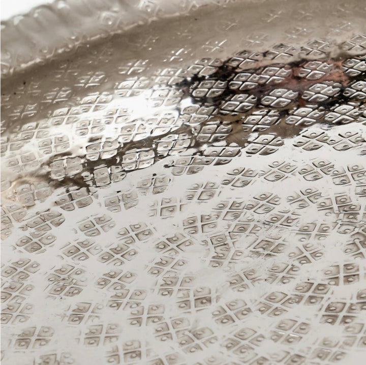 S/2 Silver Hammered Metal Bowls
