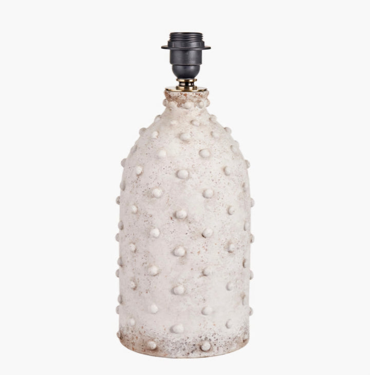 Kali Textured Dot Light Grey Stoneware Table Lamp Base