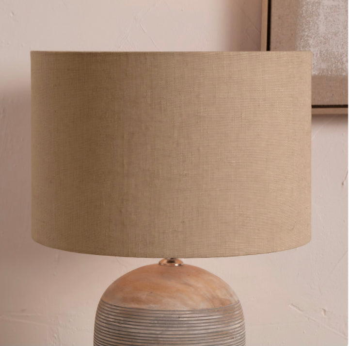 Edward 30cm Natural Linen Cylinder Lampshade